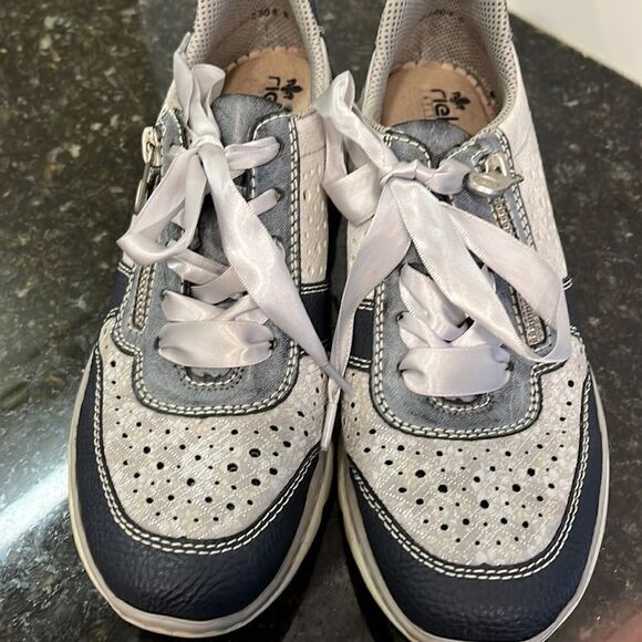 Rieker Women's L3235-16 Derbys. Size 37./ US 6. Blue/Grey/White - Picture 5 of 8